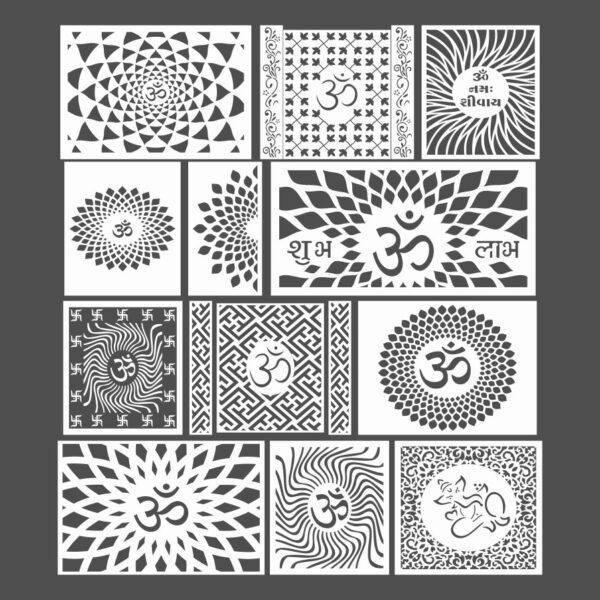 Mandir CNC Design 2D Vector DXF CDR Download Different Om Design