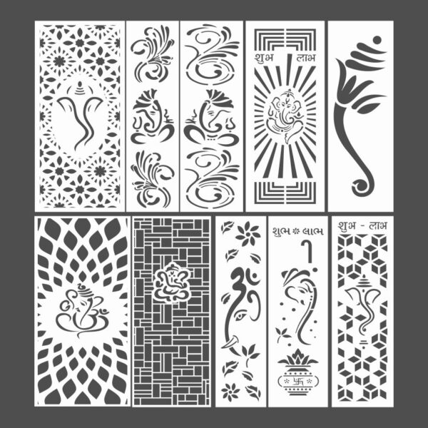 Mandir CNC Design 2D Vector DXF CDR Download Pack Of 10 Ganesh Ji