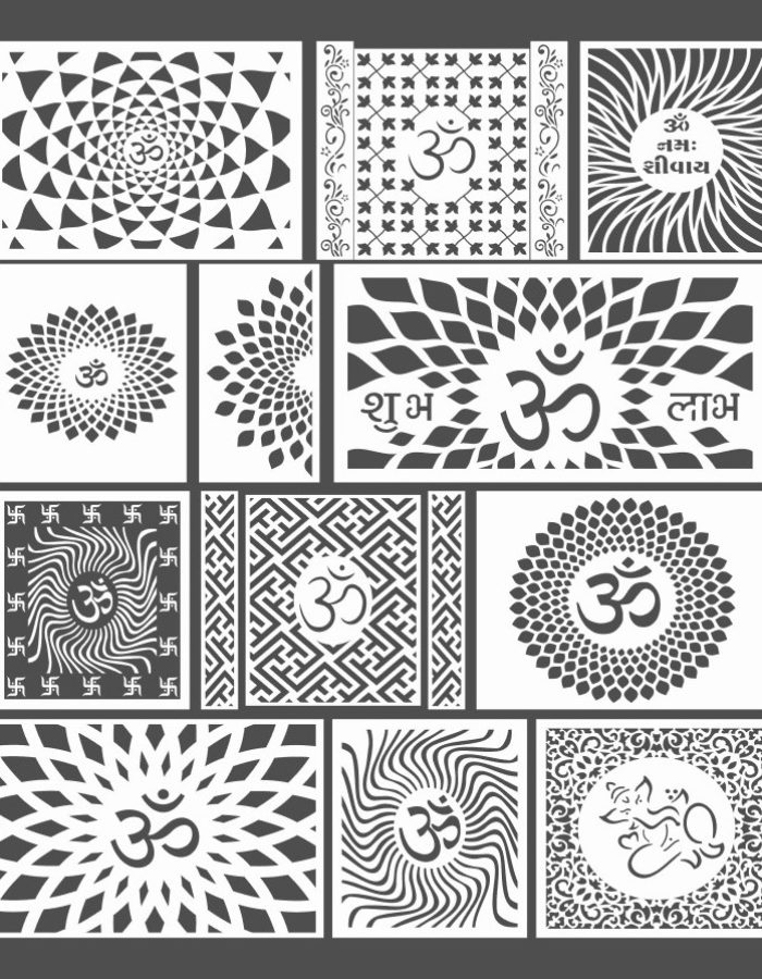 Mandir CNC Design 2D Vector DXF CDR Download Different Om Design