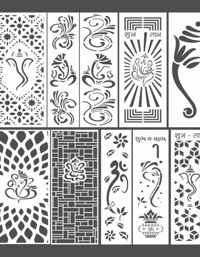 Mandir CNC Design 2D Vector DXF CDR Download Pack Of 10 Ganesh Ji