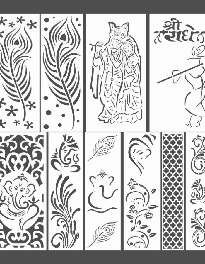 Mandir CNC Design 2D Vector DXF CDR Download Pack Of 9